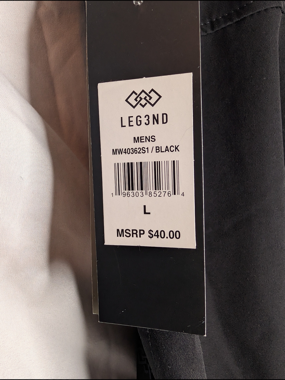 LEG3ND Men's Black Comfort Fit Drawstring Jogger Pants, Large - Picture 5 of 16
